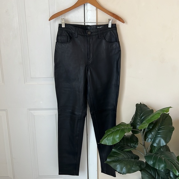 BLANK NYC Stretch Sheep Leather Skinny MOTO Pants Size 26 Black MSRP$398 - Picture 2 of 14